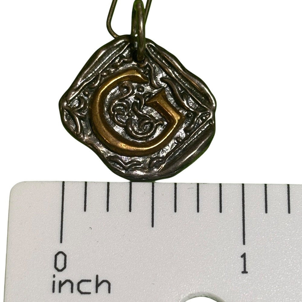 Waxing Poetic Camp Charm Initial G Sterling Silver Brass Pendant 925 Monogram
